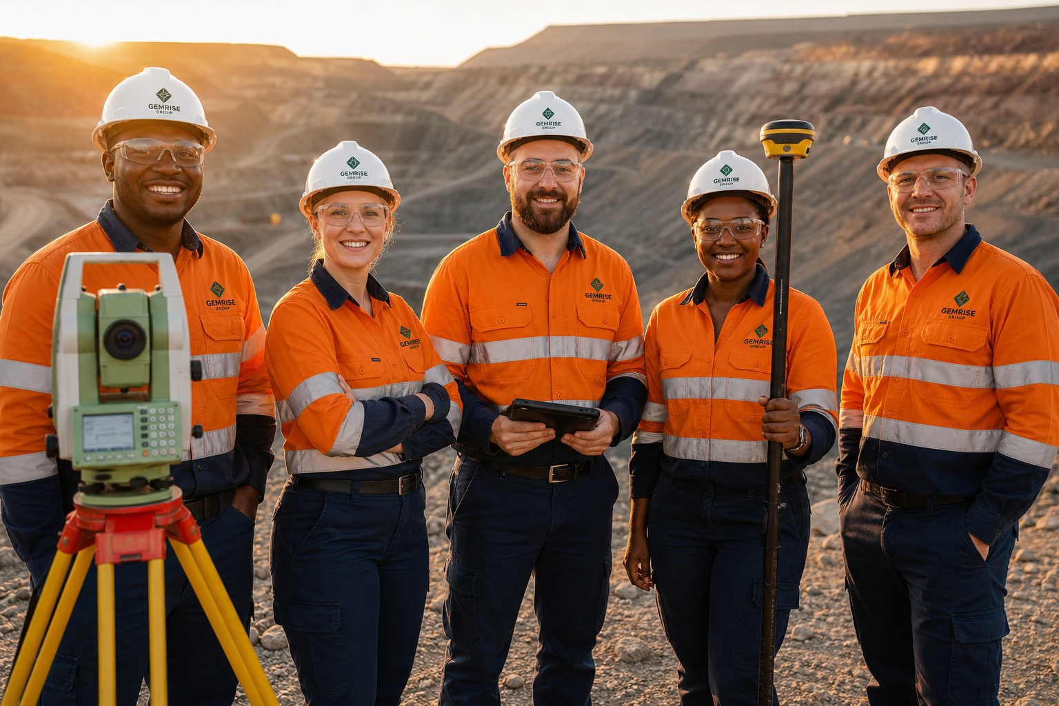 Diverse GEMRISE GROUP team at an open pit mine